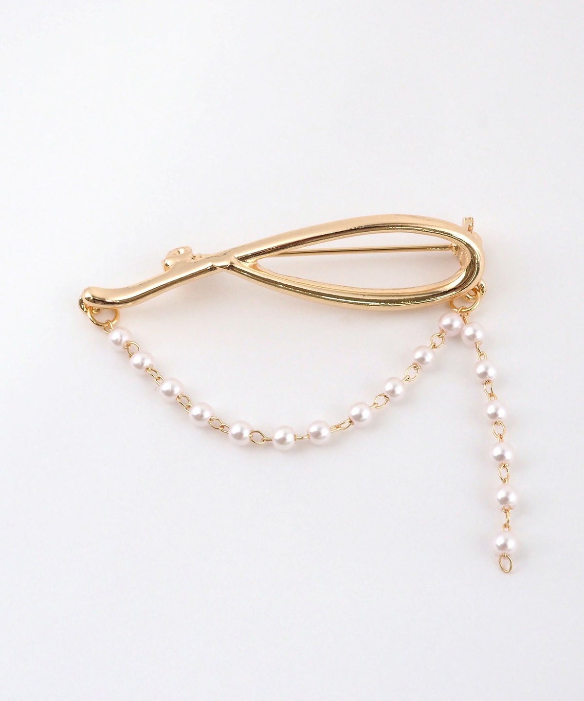 ニュアンスパールチェーンブローチ