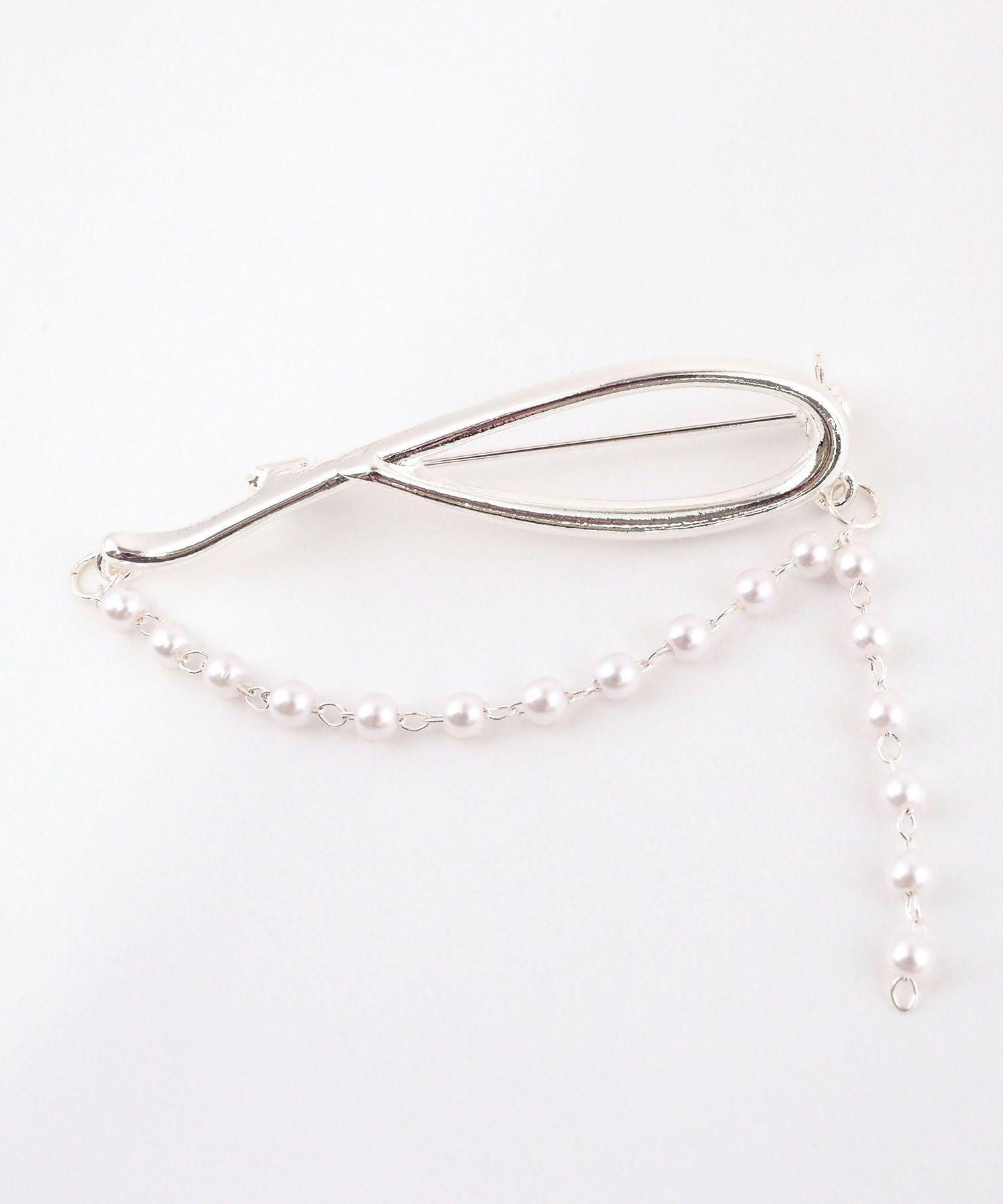 ニュアンスパールチェーンブローチ