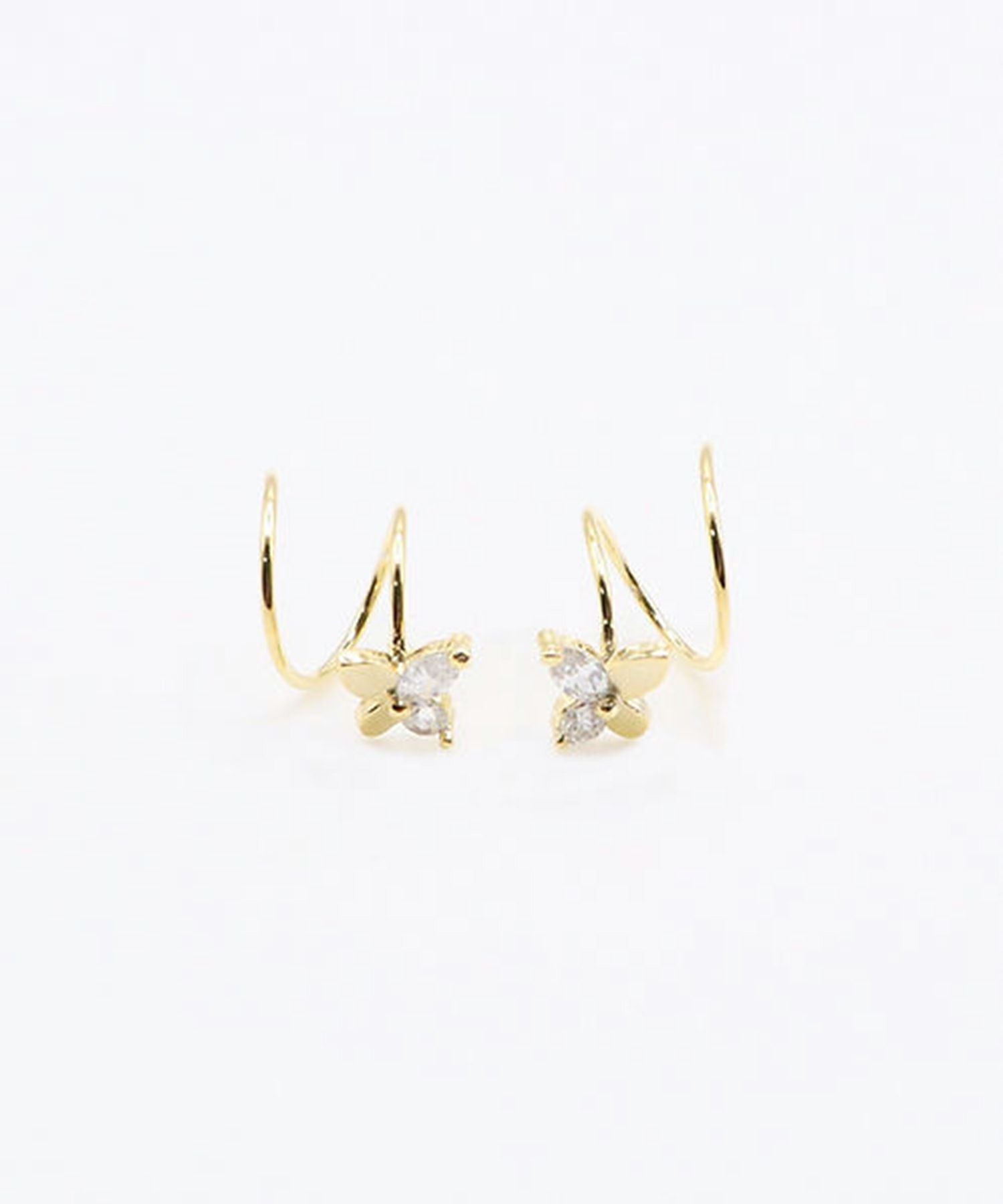14K ソリッドゴールド シングル ミニ スパークル バタフライ ピアス バタフライスパイラルピアス | 【公式】MUK ONLINE SHOP｜人気
