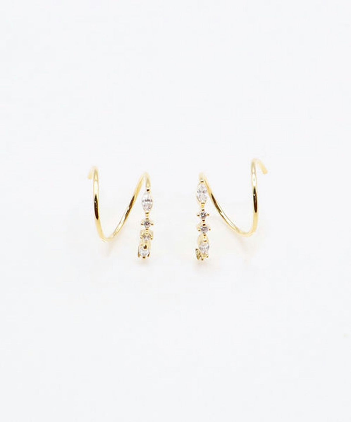 ストレートビジュースパイラルピアス