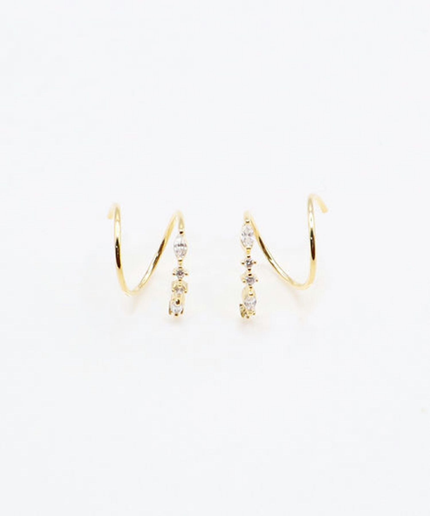 ストレートビジュースパイラルピアス