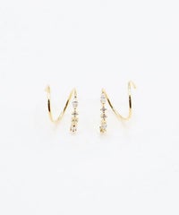 ストレートビジュースパイラルピアス