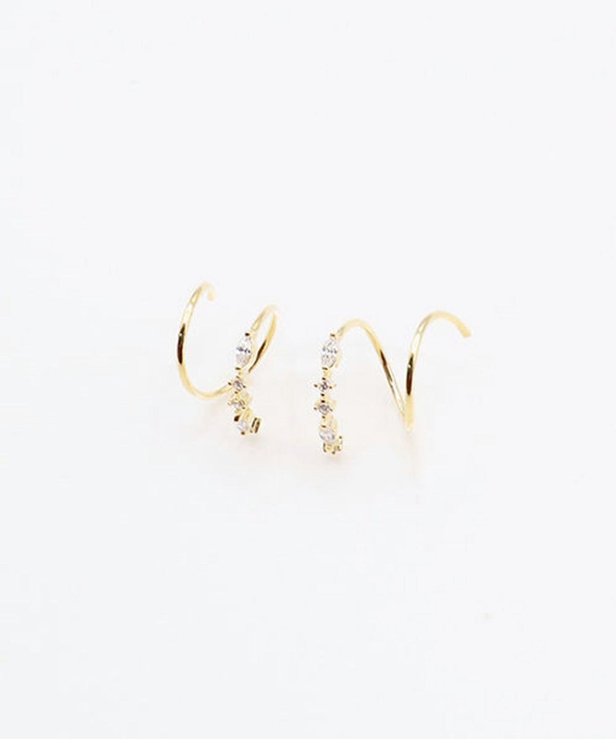 ストレートビジュースパイラルピアス