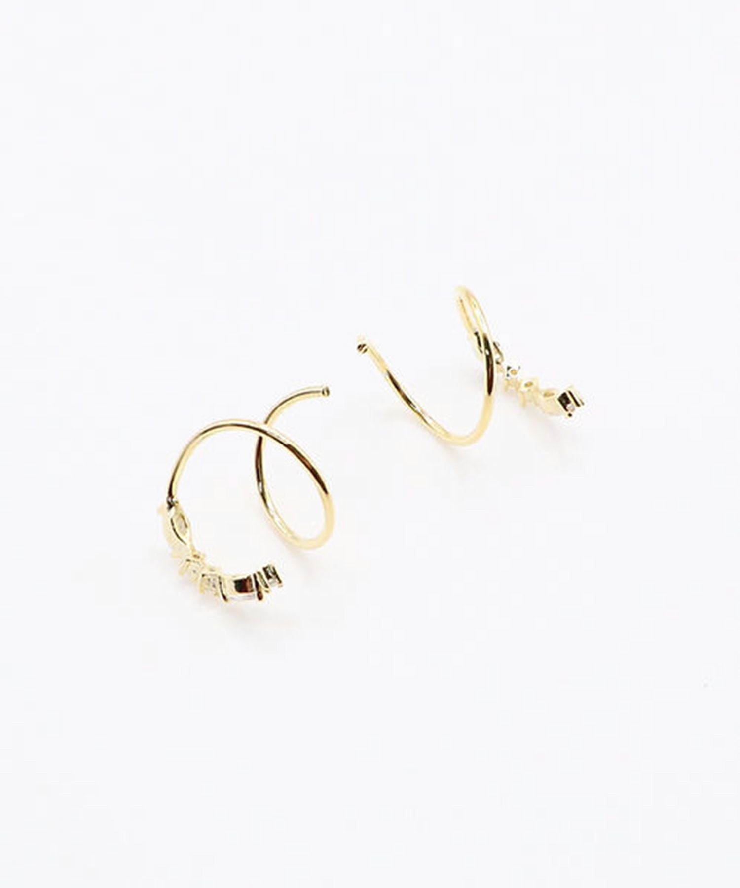 ストレートビジュースパイラルピアス