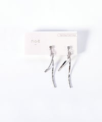 ダブルメタルバーIMFスプリングイヤリング