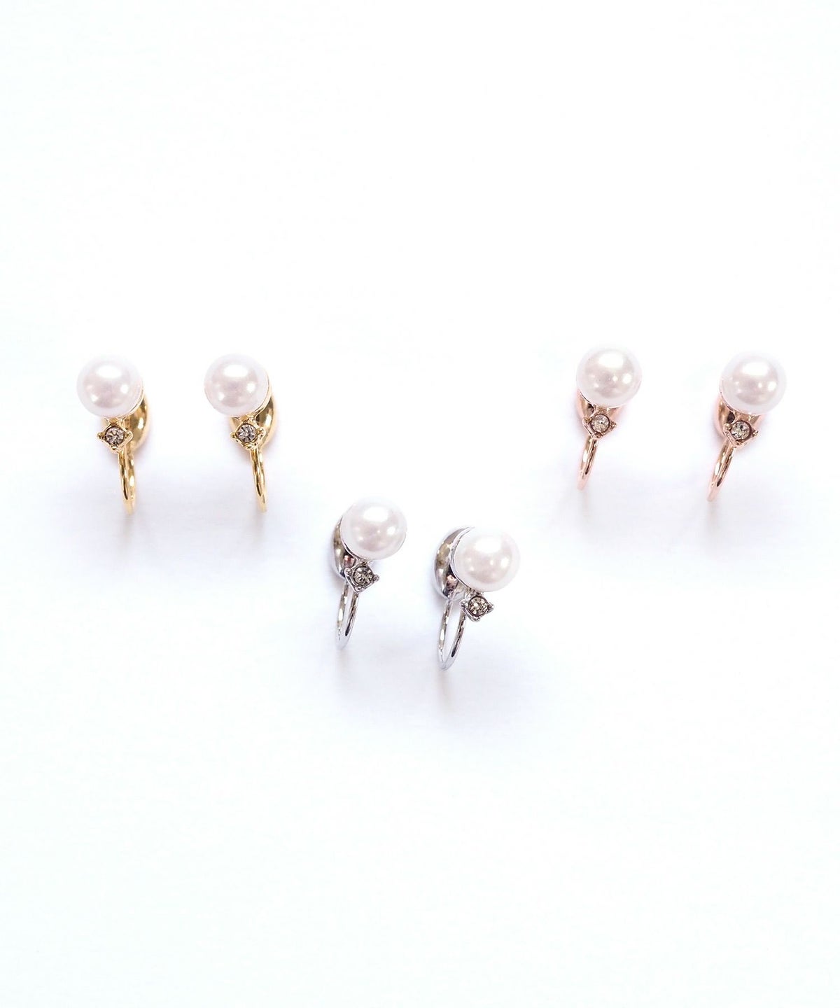 シンプルパールノンホールイヤリング