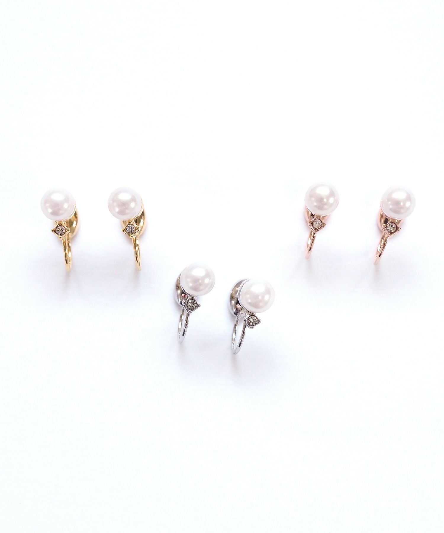 シンプルパールノンホールイヤリング