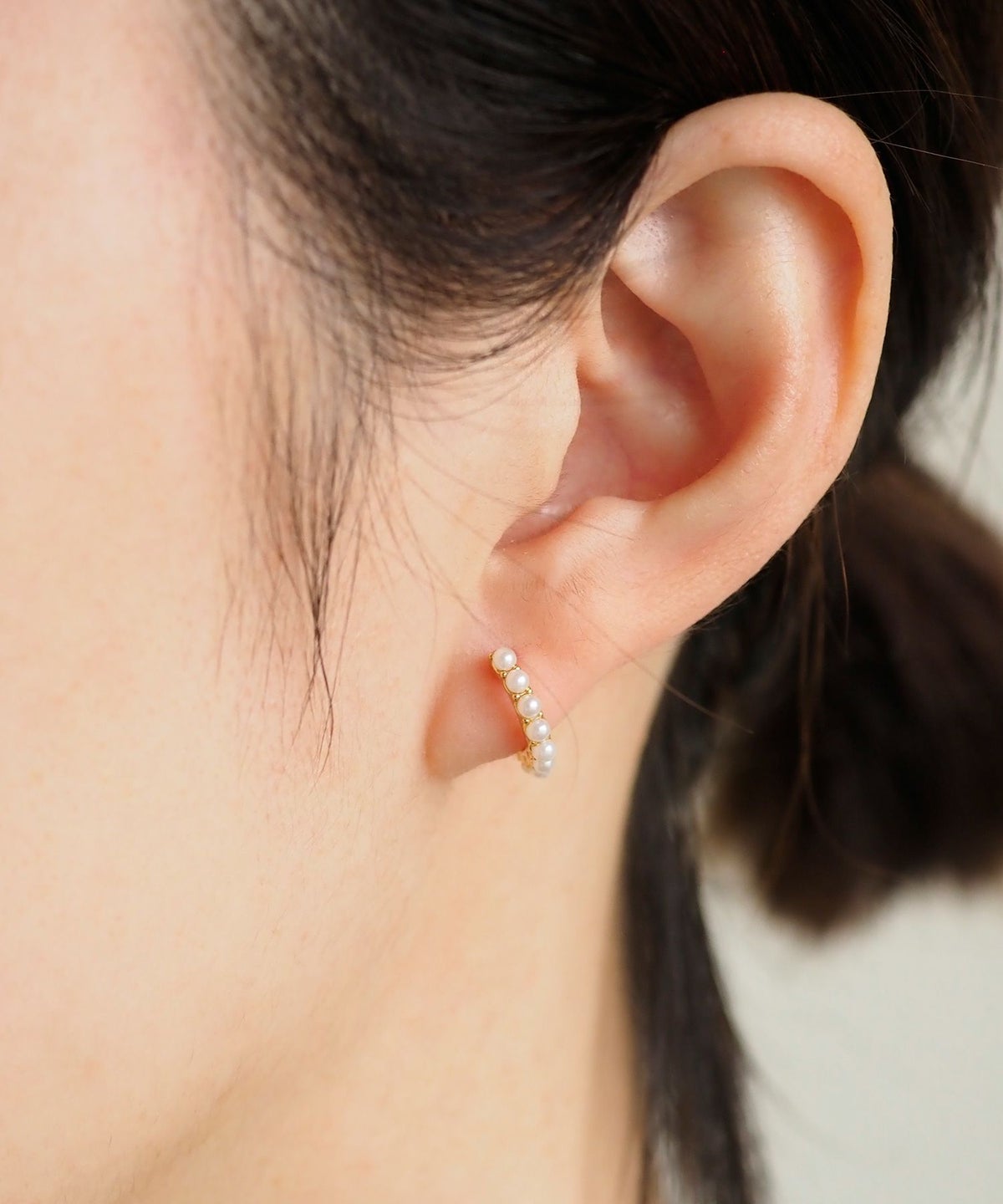 パヴェパールフープノンホールイヤリング