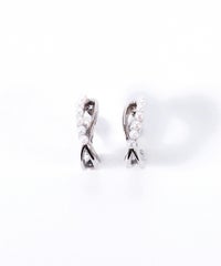 パールクロスフープノンホールイヤリング