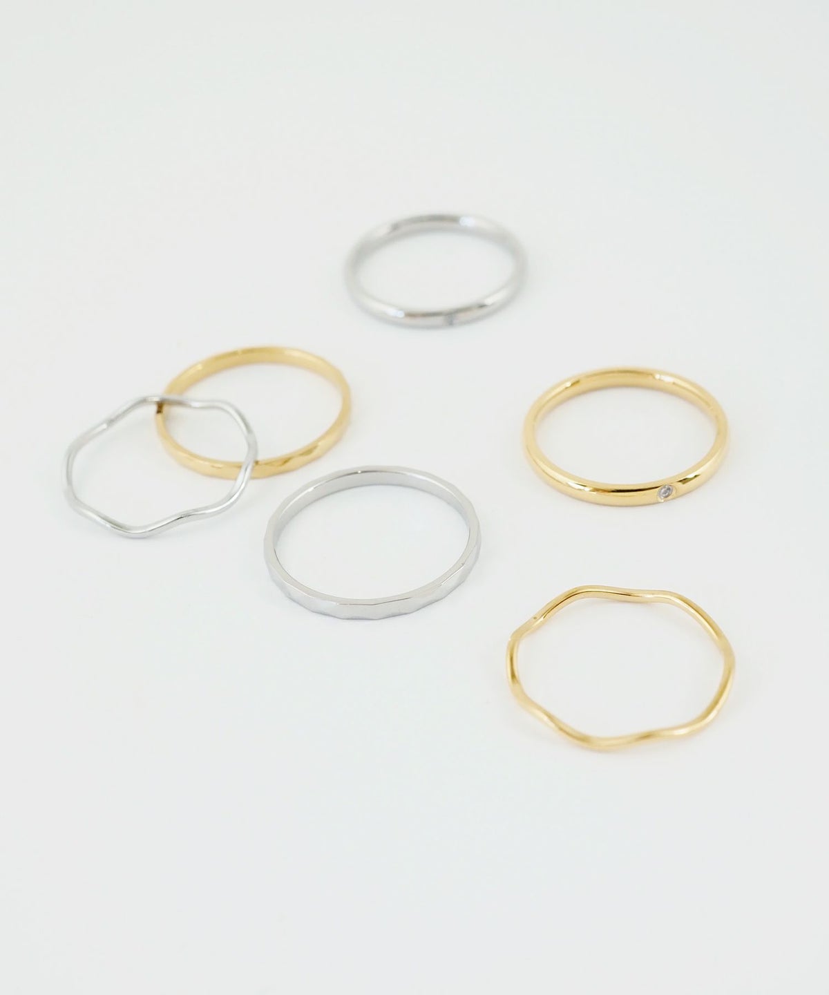 ウェーブステンレスセットリング