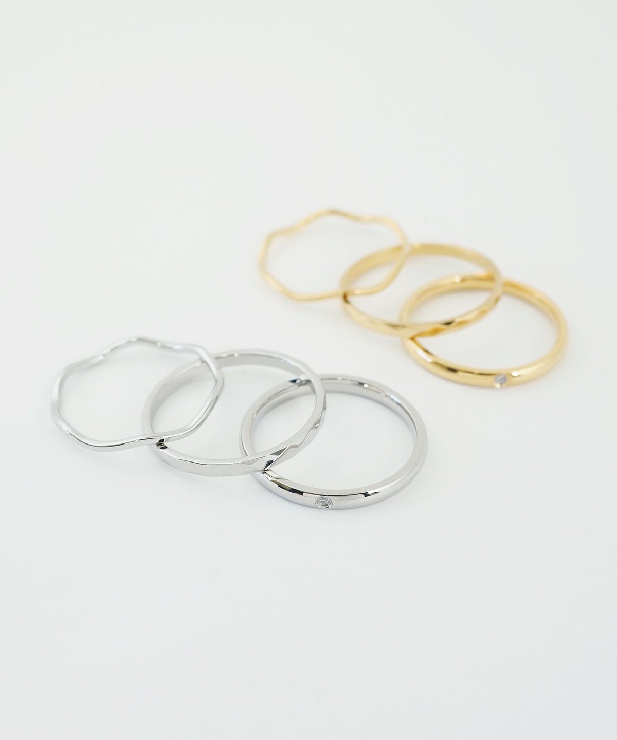 ウェーブステンレスセットリング