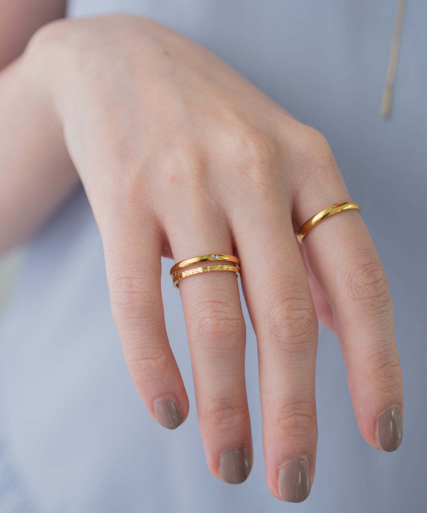 カットワークステンレスセットリング