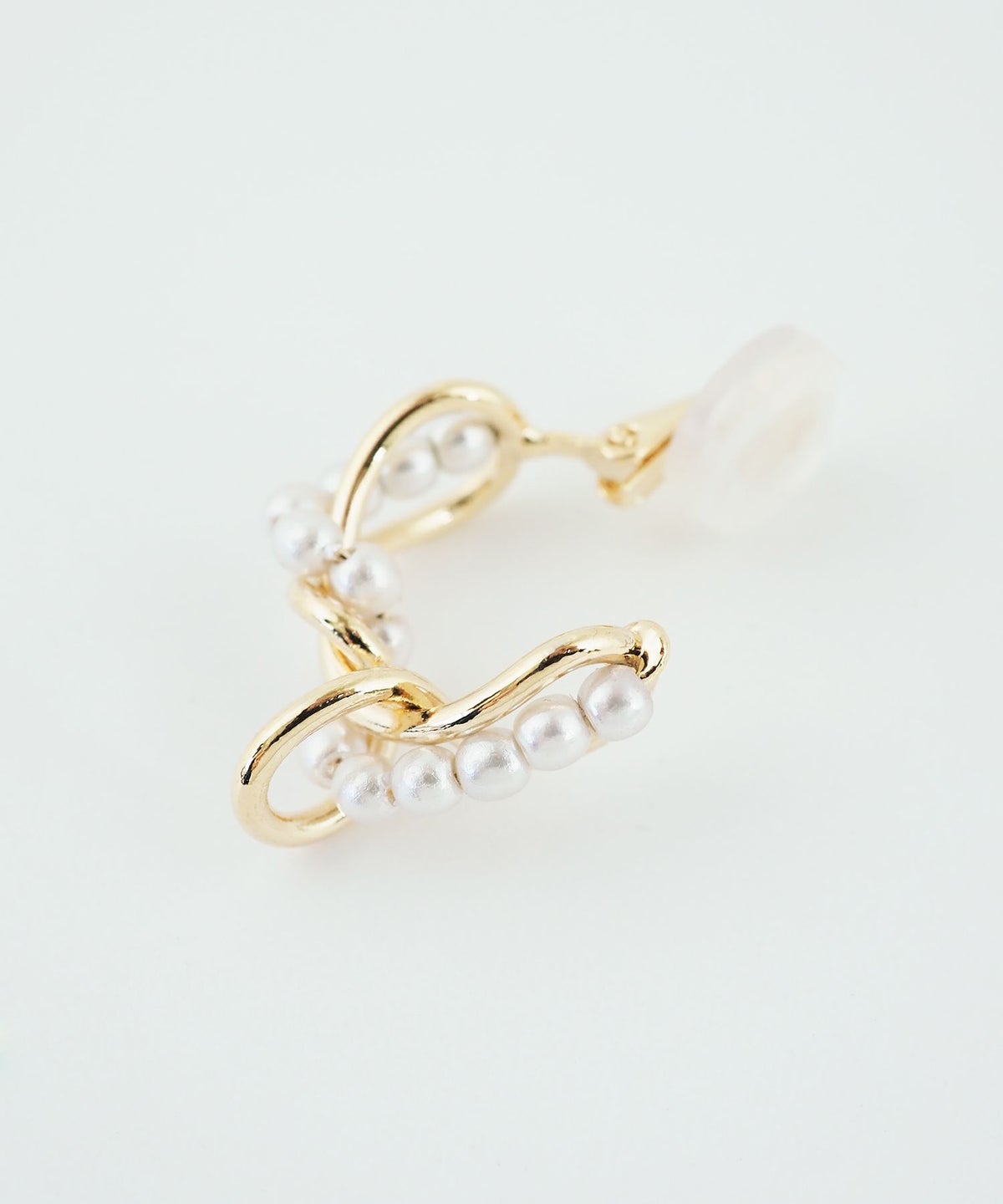 パールメタルフープイヤリング