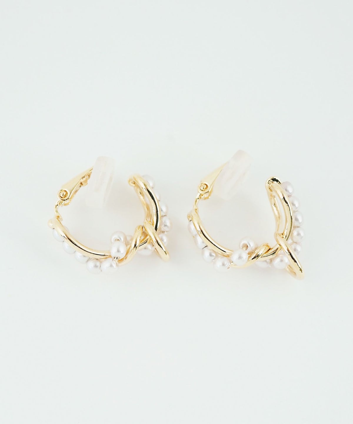 パールメタルフープイヤリング