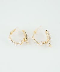 パールメタルフープイヤリング