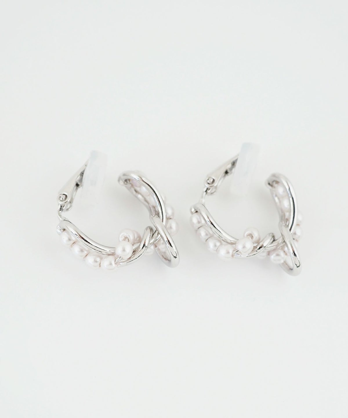 パールメタルフープイヤリング