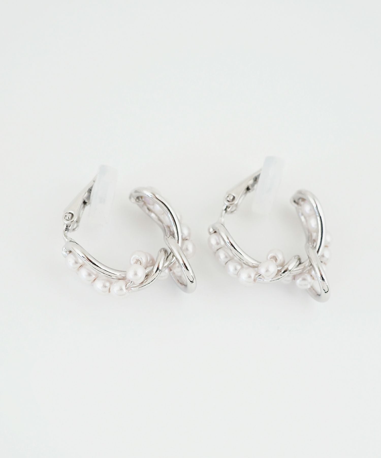 パールメタルフープイヤリング