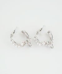 パールメタルフープイヤリング