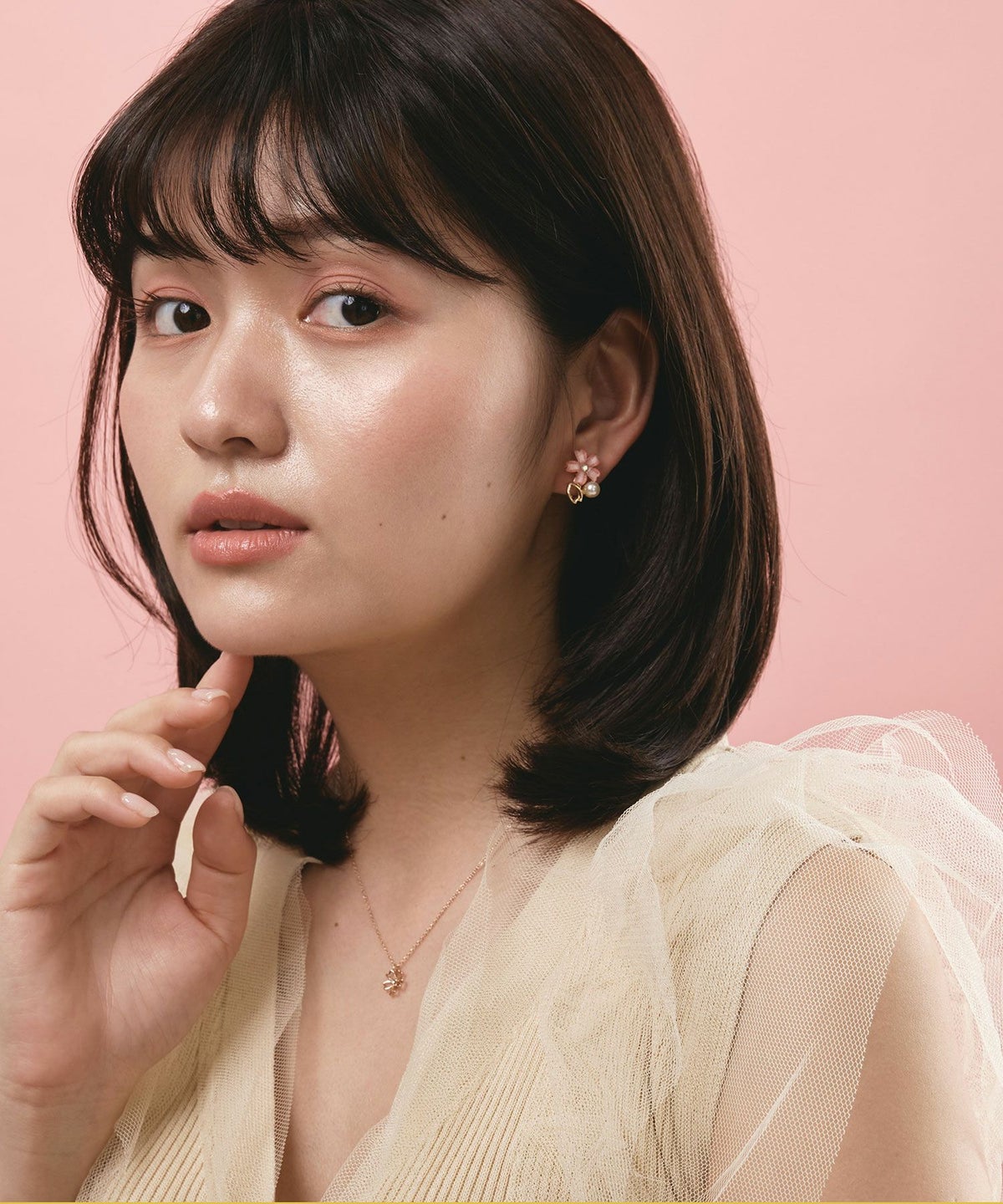 サクラパールチタンポストピアス