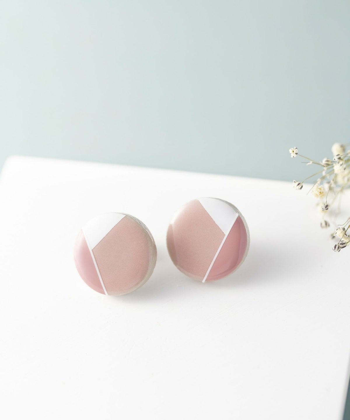 美濃焼陶器モダンラインイヤリング【MIKELO】