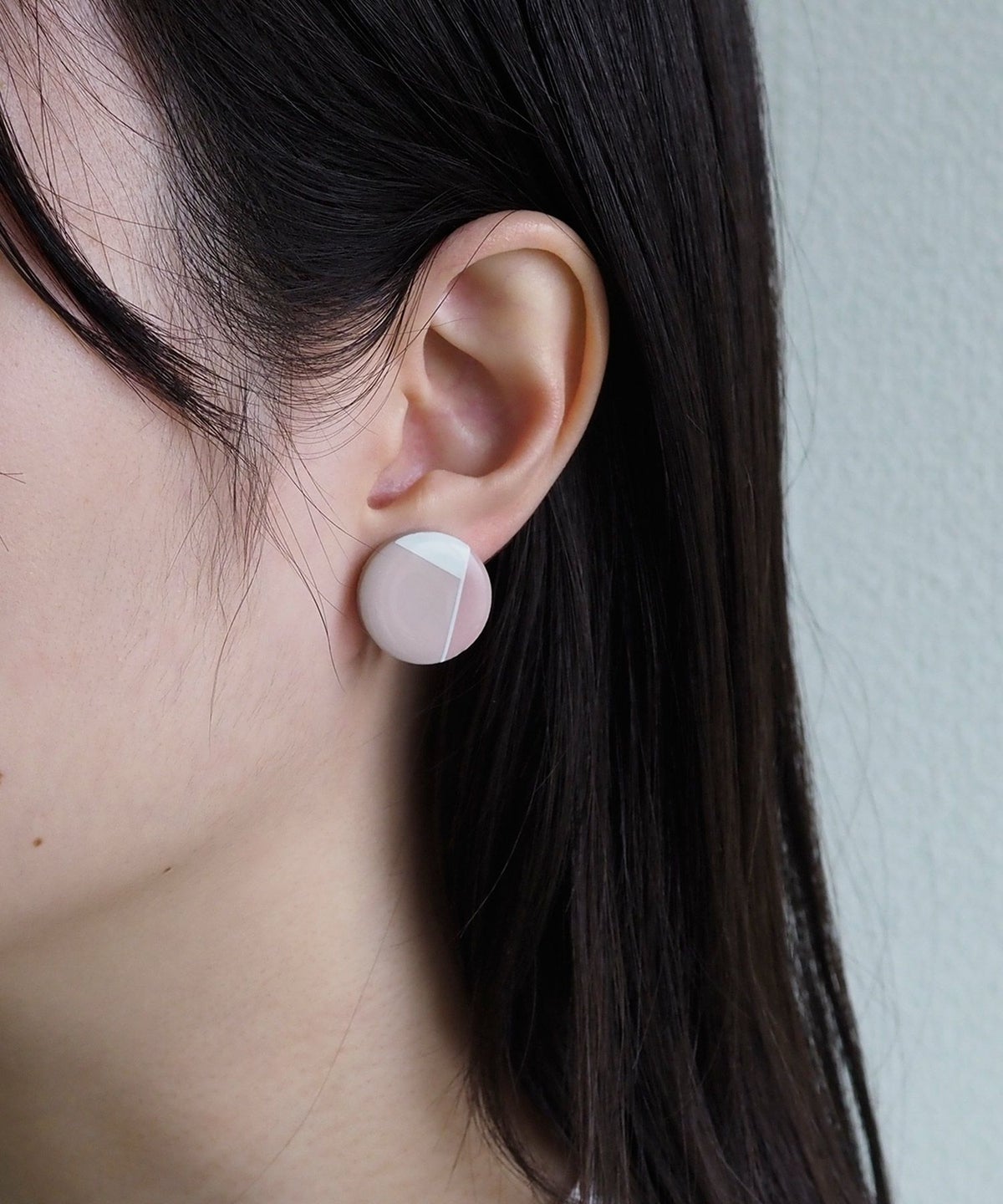 美濃焼陶器モダンラインチタンポストピアス【MIKELO】