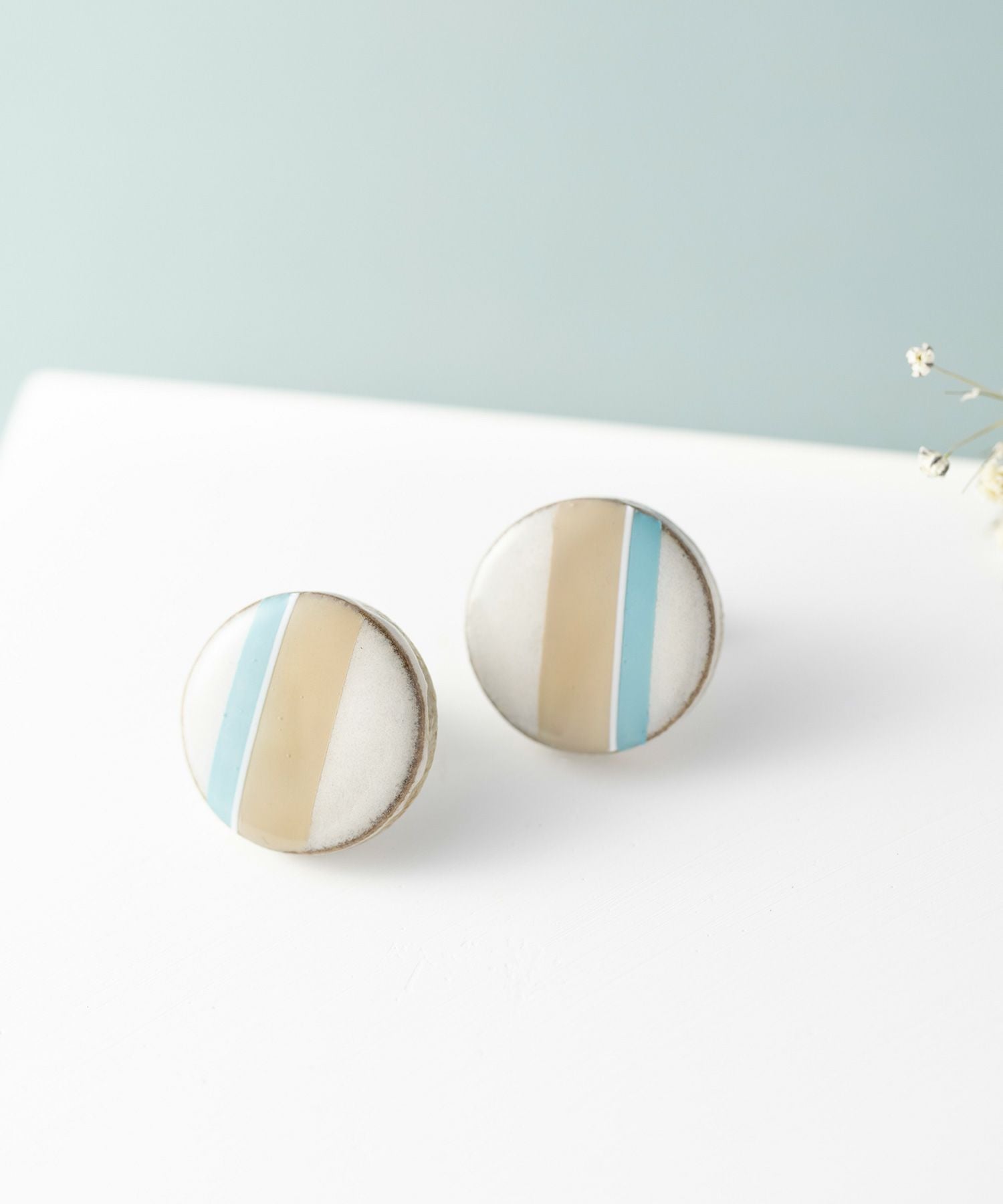 美濃焼陶器クラシックラインイヤリング(19mm)【MIKELO】