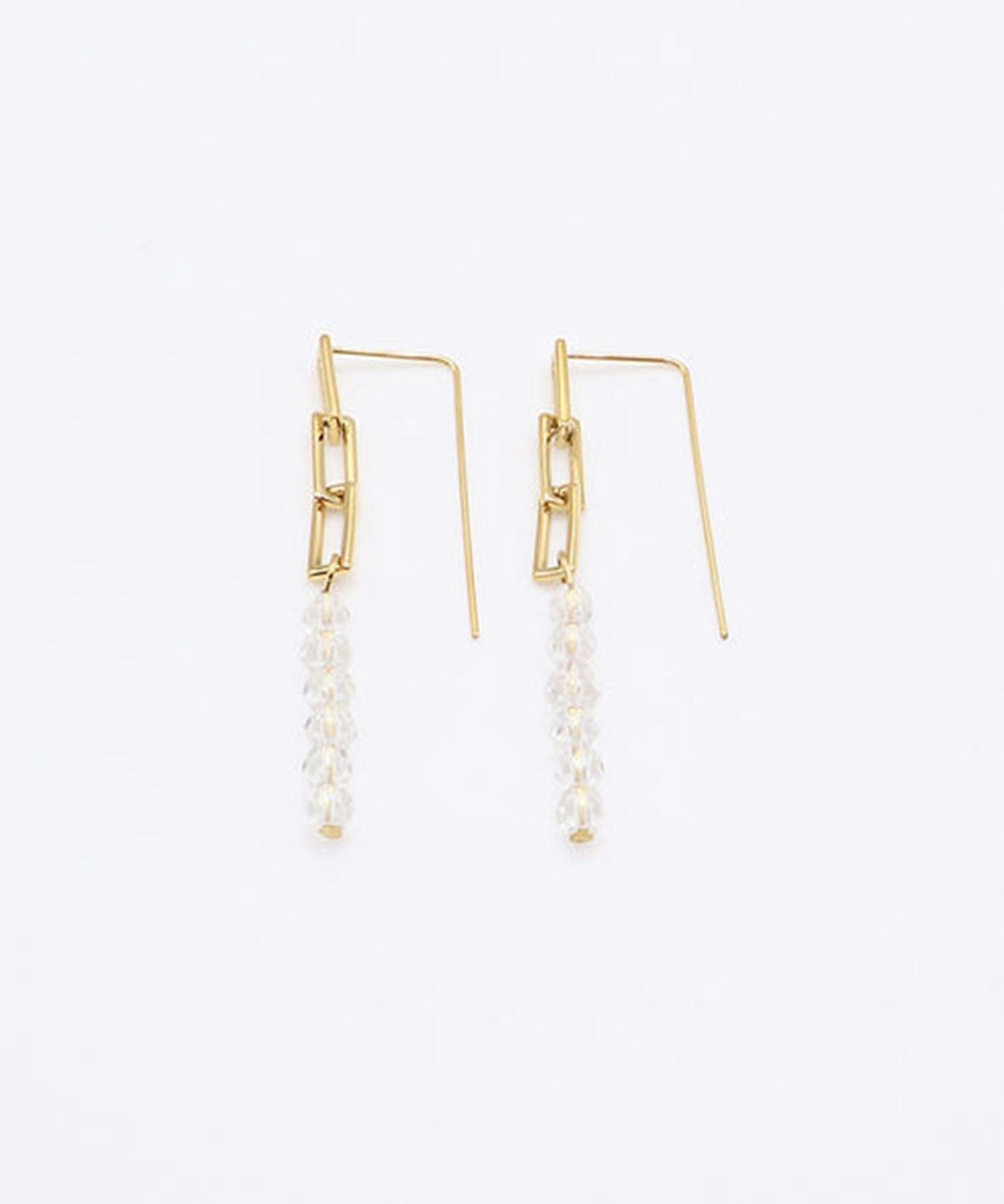 スクエアチェーンフックサージカルステンレスピアス