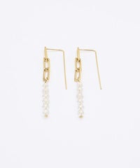 スクエアチェーンフックサージカルステンレスピアス