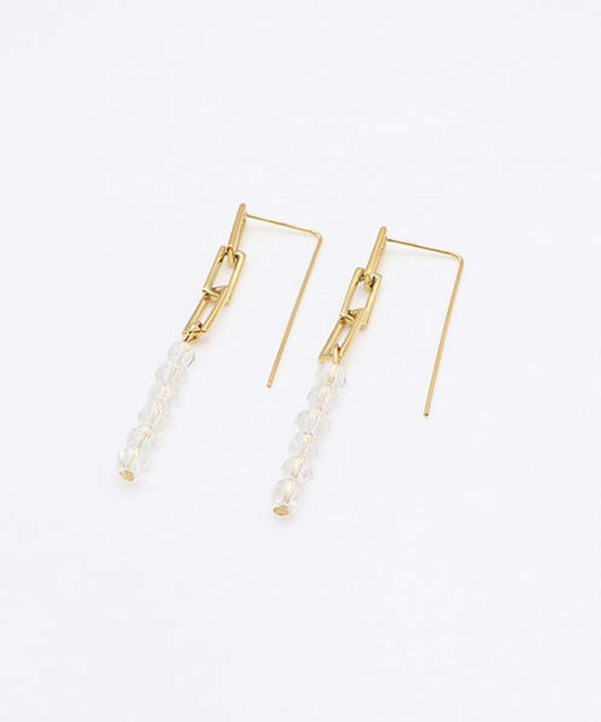 スクエアチェーンフックサージカルステンレスピアス