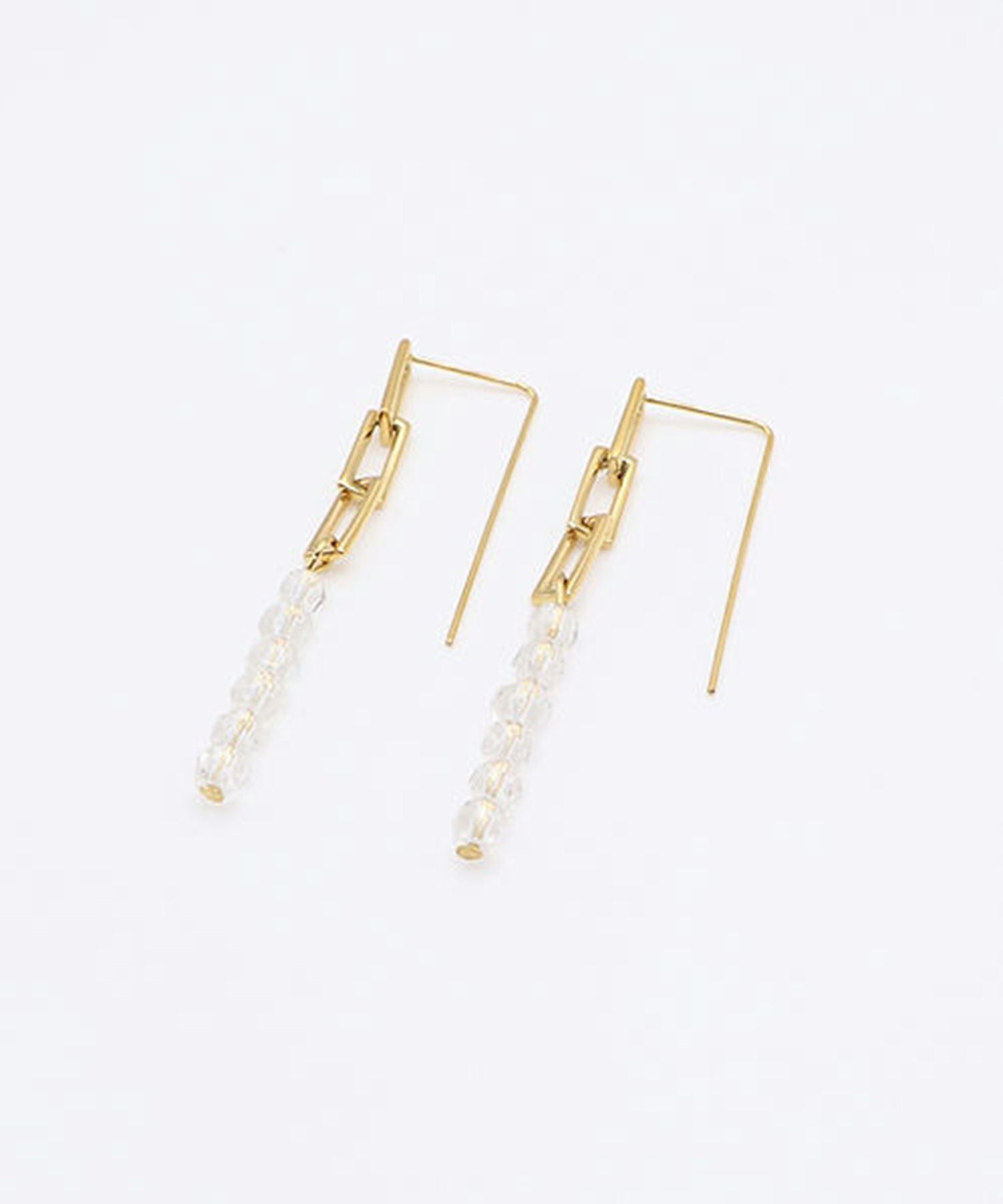 スクエアチェーンフックサージカルステンレスピアス