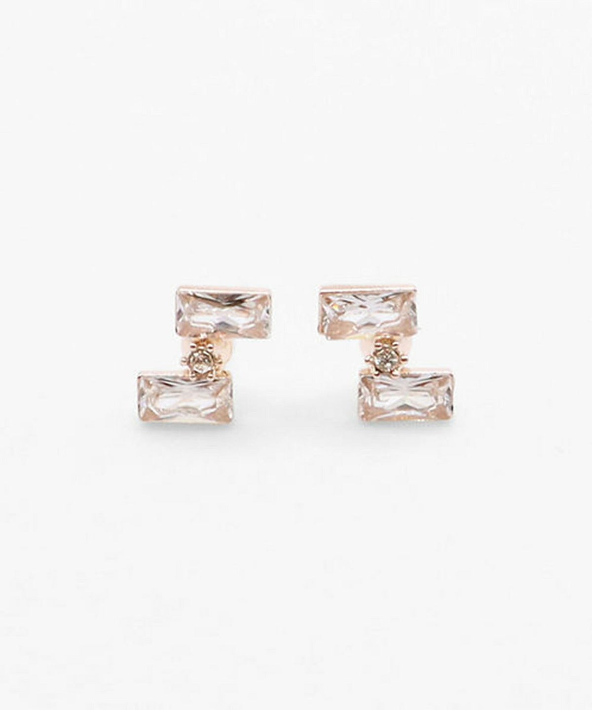 ミニスクエアビジューセラミックポストピアス