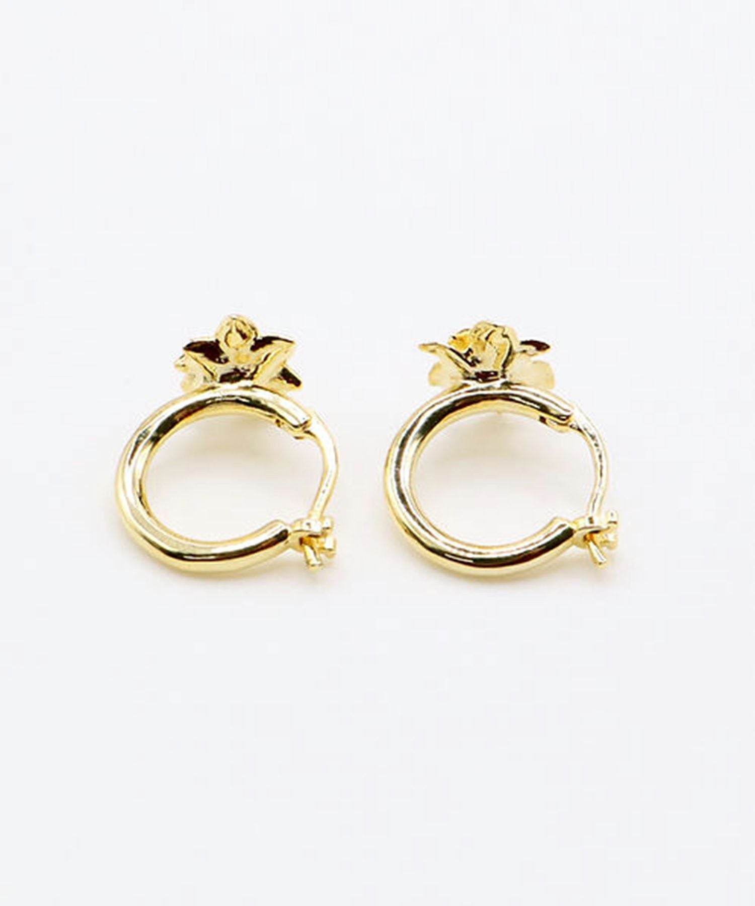 メタルフラワーフープピアス3