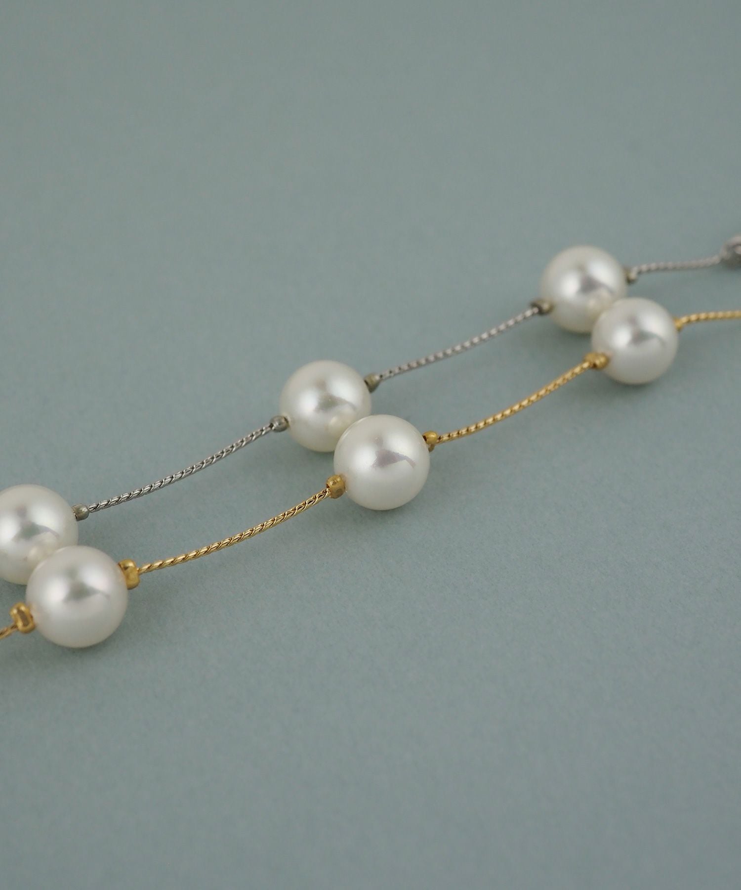 磨き貝パールステーションブレスレット【JUNO PREMIUM】