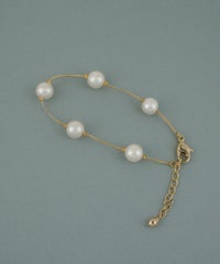 磨き貝パールステーションブレスレット【JUNO PREMIUM】