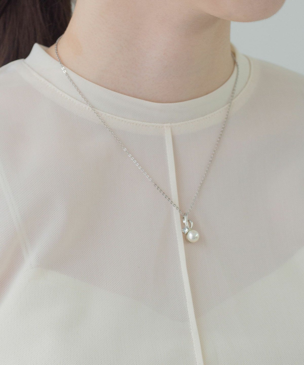 磨き貝パールヒネリビジューネックレス【JUNO PREMIUM】