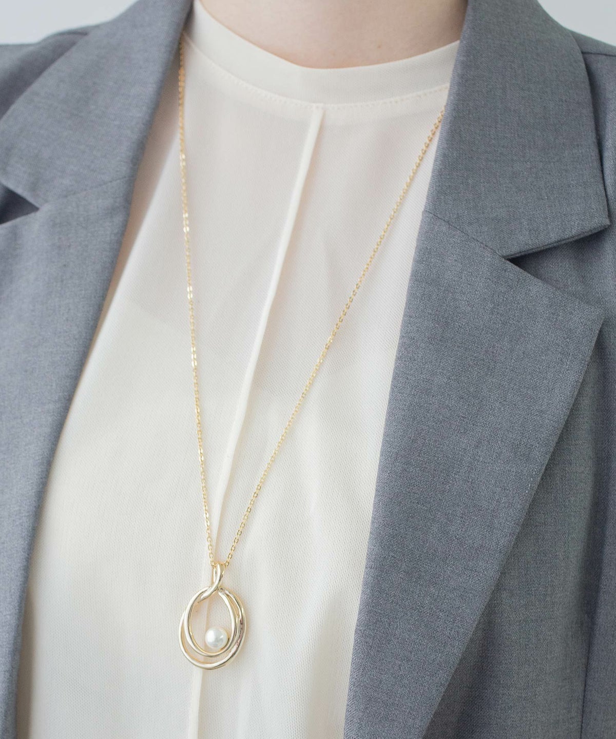 磨き貝パールシズクロングネックレス【JUNO PREMIUM】