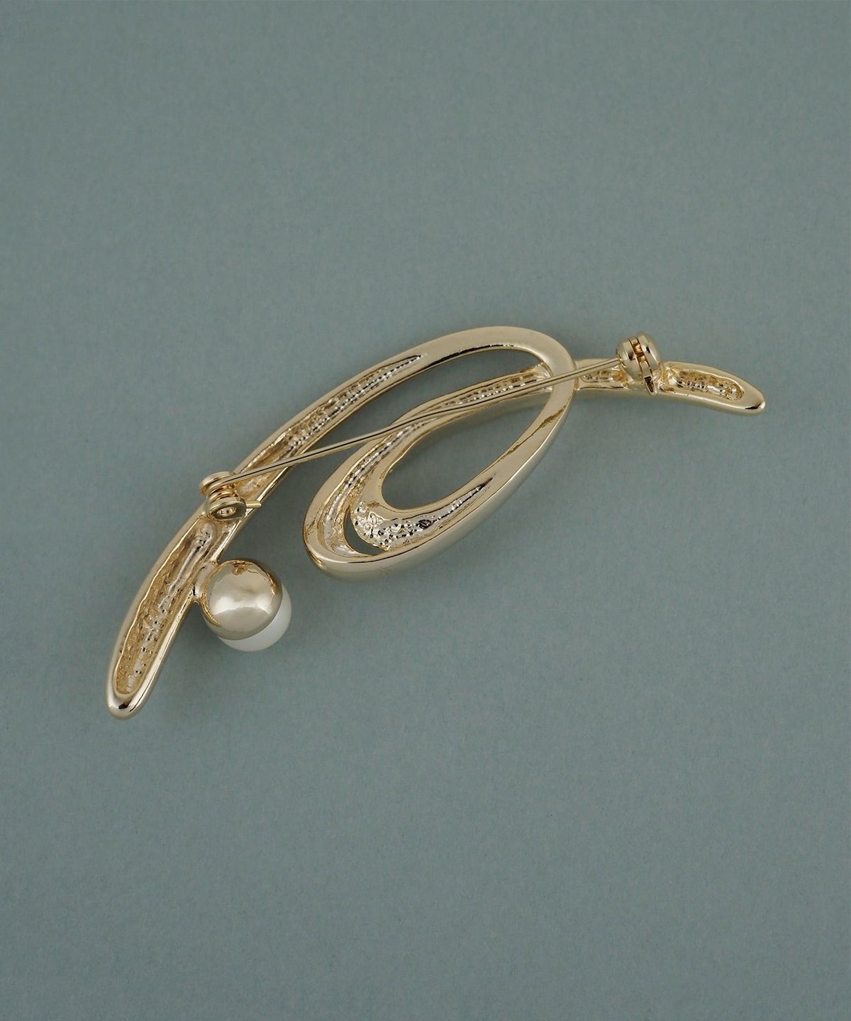 磨き貝パールニュアンスラインブローチ【JUNO PREMIUM】