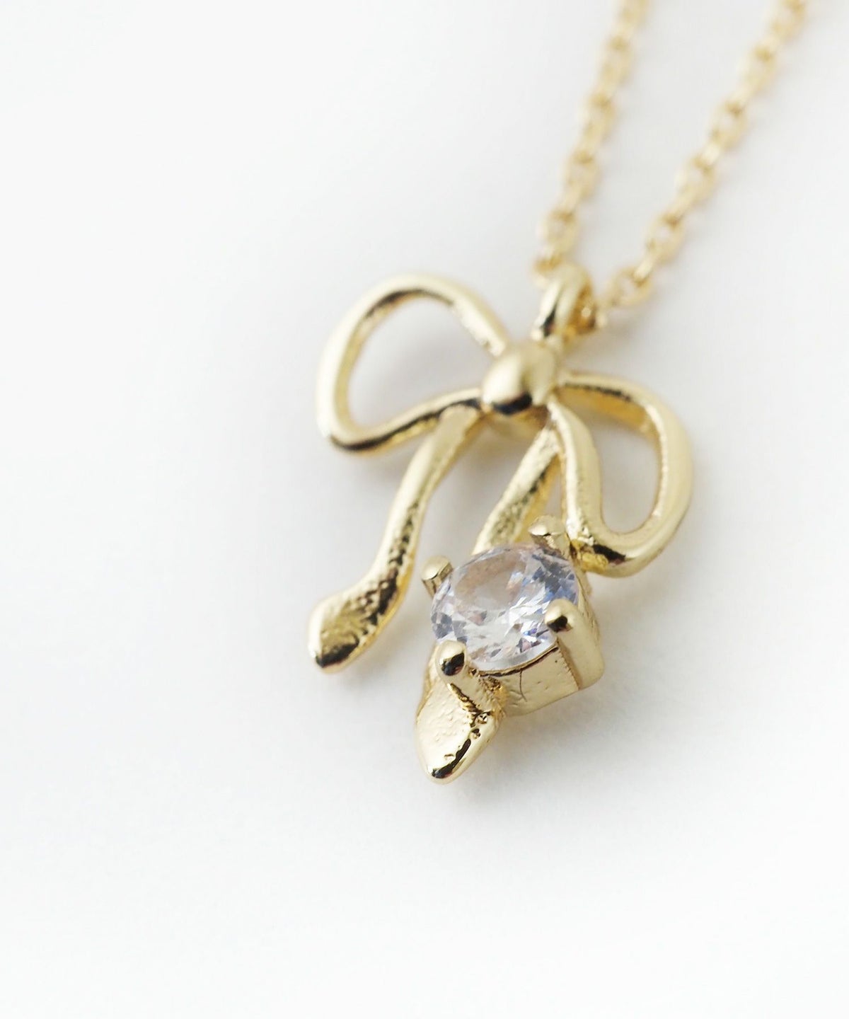 リボンストーンプチペンダント【MUK】