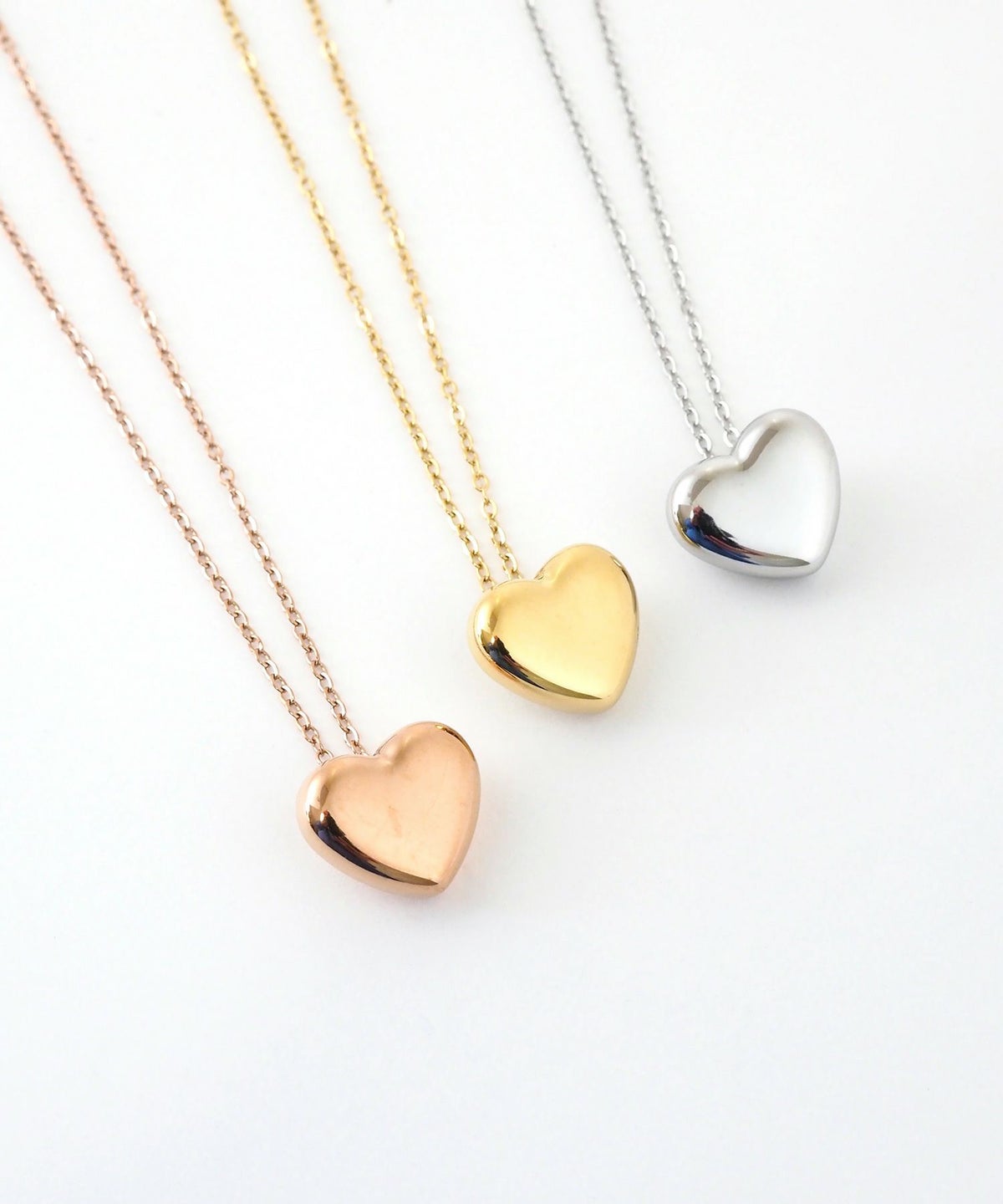 メタルハートステンレスネックレス