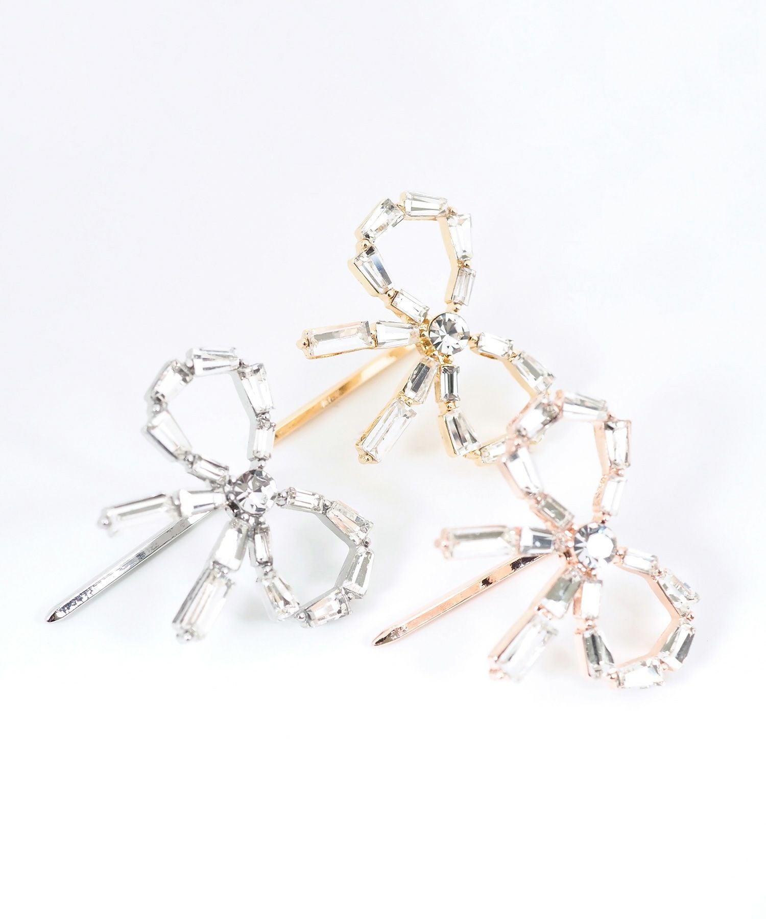 ビジューリボンポニーフック