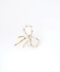 ビジューリボンポニーフック