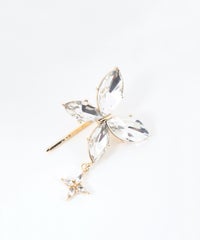 ビジューバタフライポニーフック