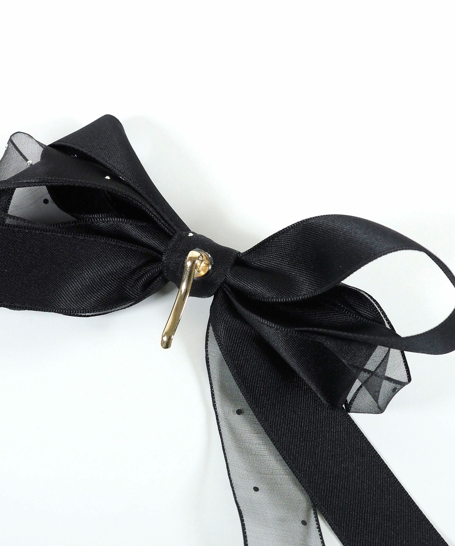 ドットオーガンジーリボンポニーフック