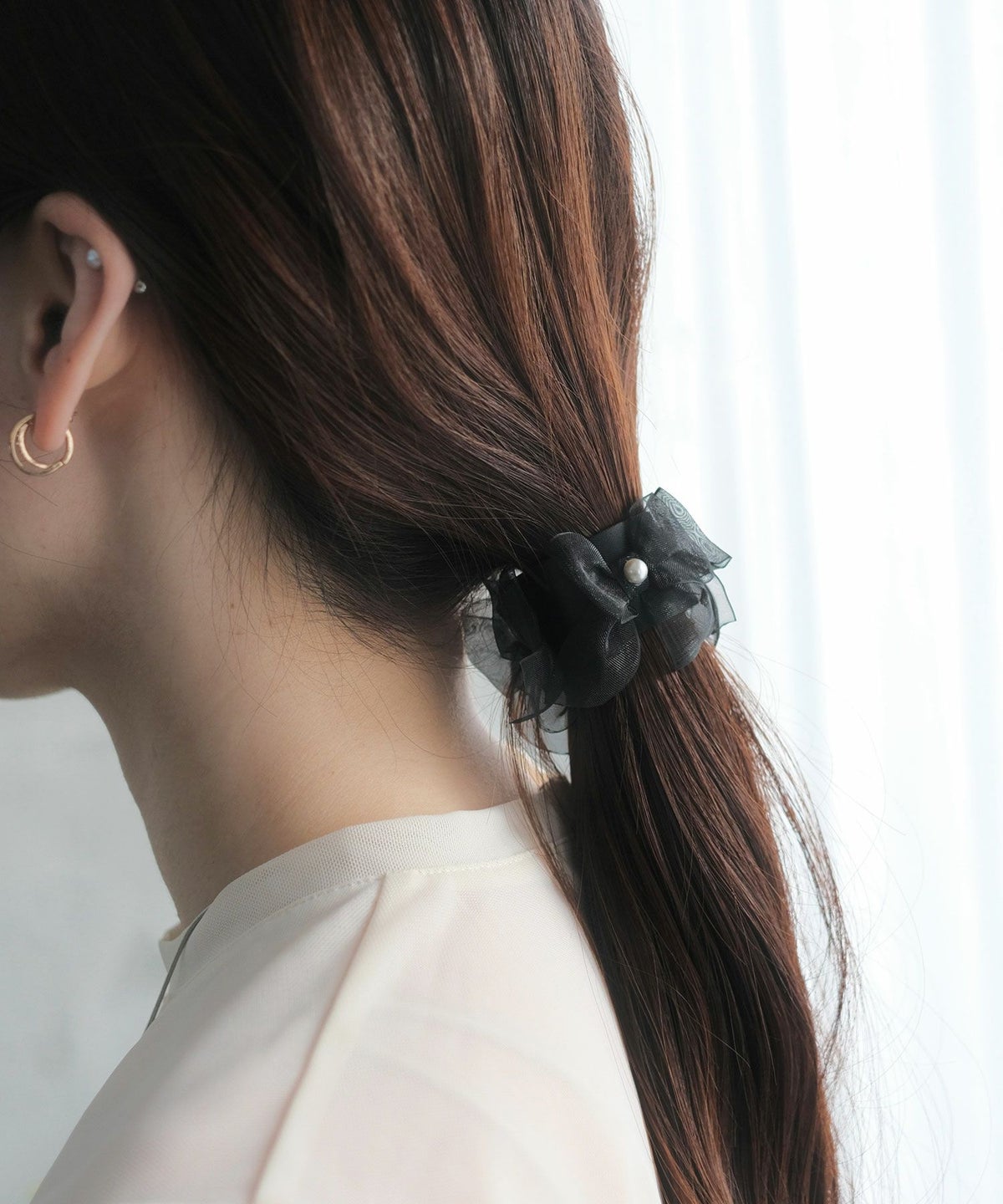 シアーリボンフック付きシュフィー