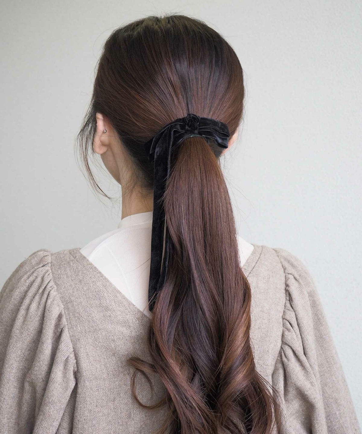 アシメロングリボンポニーフック