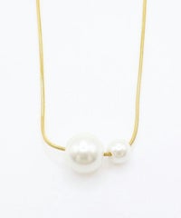 ダブルパールサージカルステンレスネックレス