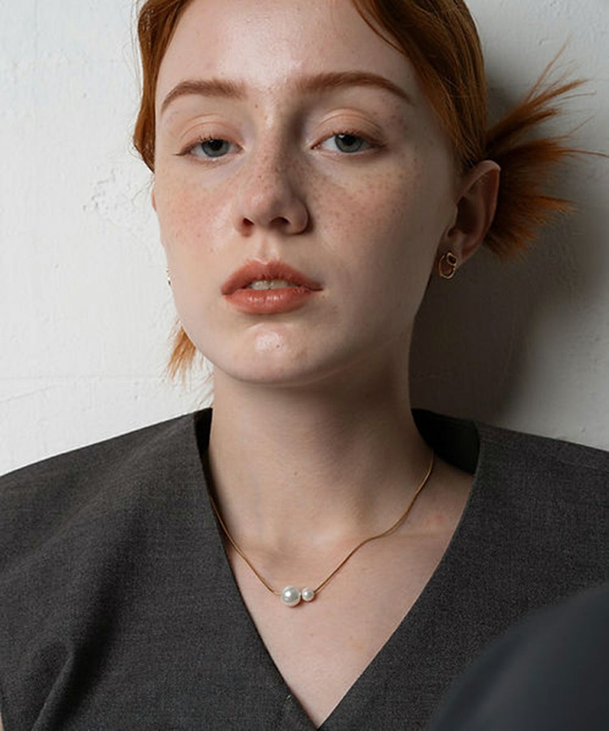 ダブルパールサージカルステンレスネックレス