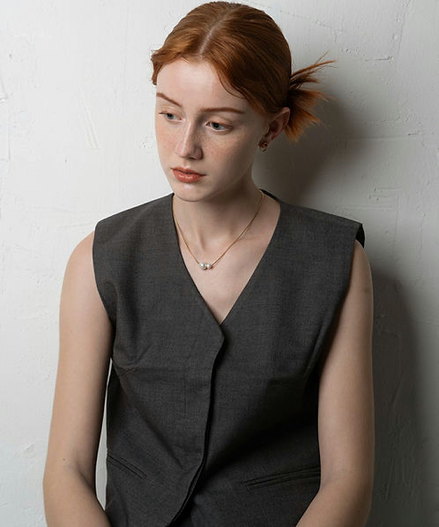 ダブルパールサージカルステンレスネックレス