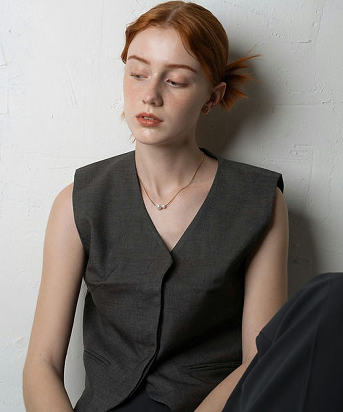 ダブルパールサージカルステンレスネックレス