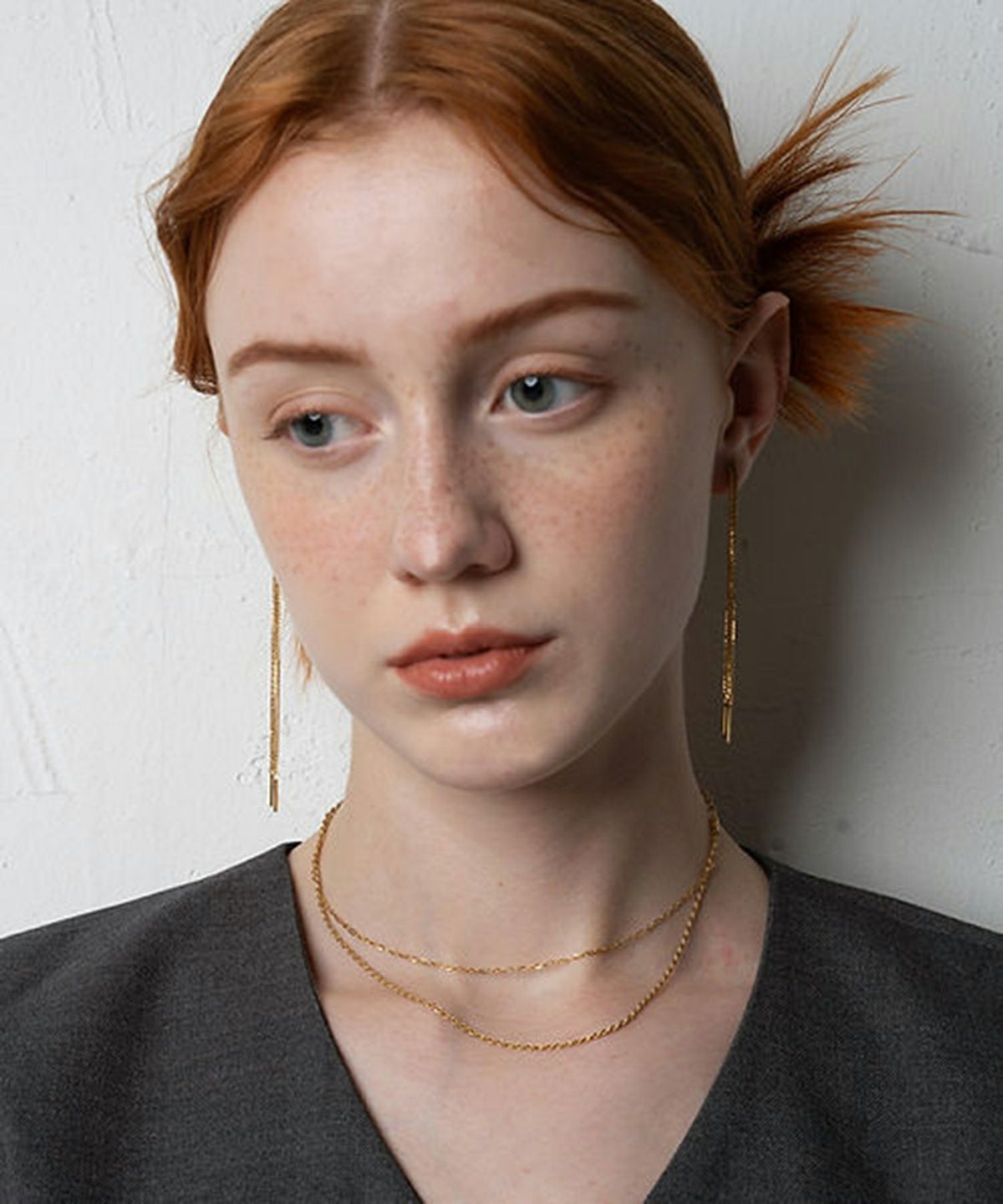 ダブルチェーンサージカルステンレスネックレス